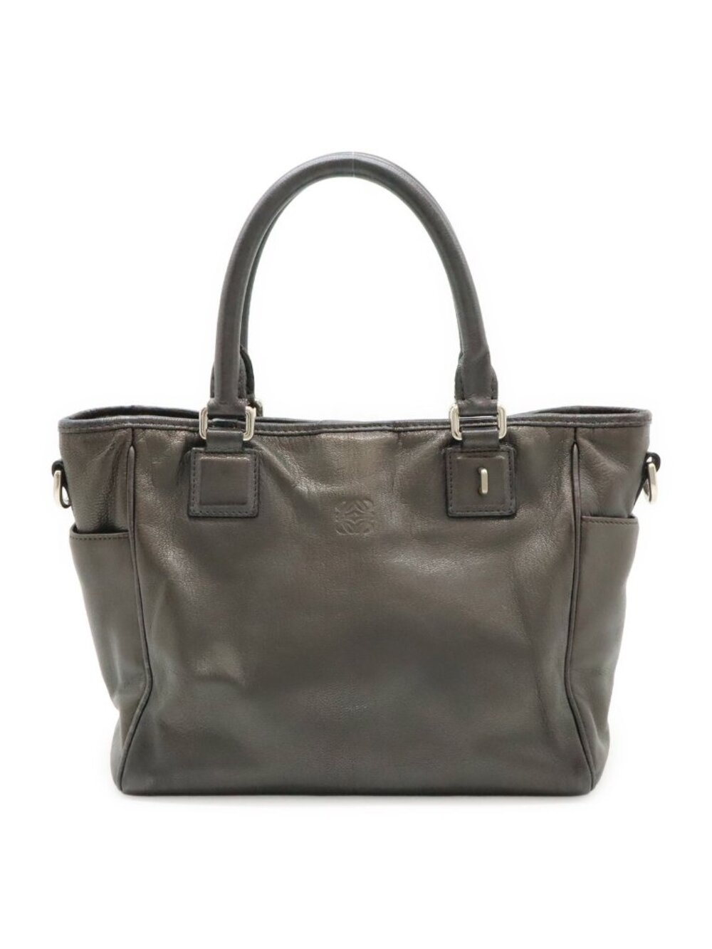 Loewe Anagram Tote Bag Nappa Leather Gray Silver Shop
